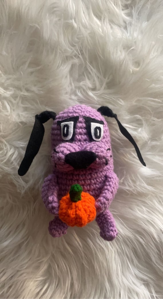Pumpkin Courage the Cowardly Dog Crotcheted Amigurumi Doll - Etsy