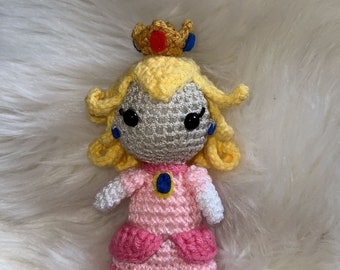 Princess Peach Crocheted Amigurumi Doll