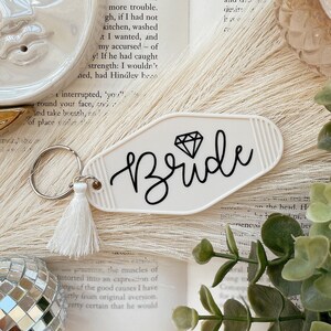 Bride Retro Motel Keychain Acrylic Miss to Mrs. Bridal Shower Gift Bride to be Backpack Tag Key Tag Purse Charm Custom Gift for Her Etsy