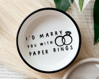 I'd Marry You With Paper Rings Trinket Dish | Taylor Swift Inspired Decor | Swiftie Gifts | Ring Dish | Taylor Swift Lover Era | Bride Gifts