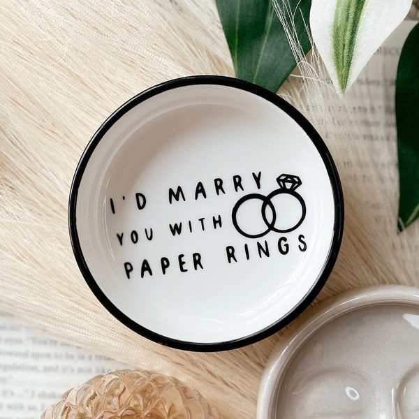 I'd Marry You With Paper Rings Trinket Dish | Taylor Swift Inspired Decor | Swiftie Gifts | Ring Dish | Taylor Swift Lover Era | Bride Gifts