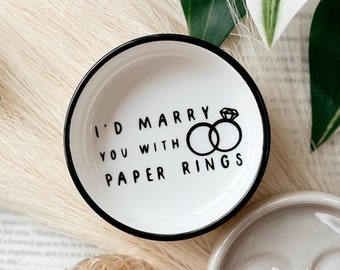 I'd Marry You With Paper Rings Trinket Dish | Taylor Swift Inspired Decor | Swiftie Gifts | Ring Dish | Taylor Swift Lover Era | Bride Gifts