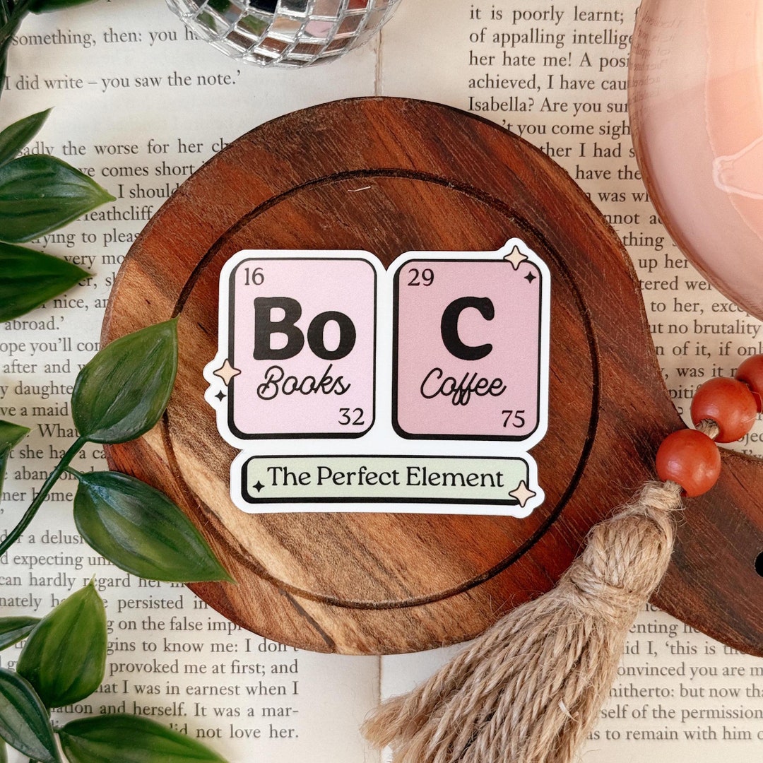 Books and Coffee the Perfect Element Sticker Books and Coffee Stickers ...