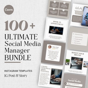 Social Media Manager Instagram Template, Editable Social Media Templates For Digital Marketing Agency, Small Business Coach Marketing