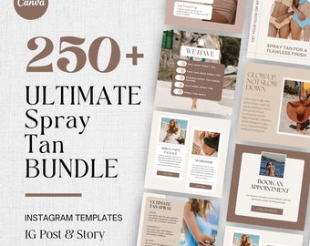 Spraytan-sjablonen, spraytanning bewerkbaar Instagram, zonnestudiomarketing, spraytan-bedrijf, canva-sjabloon spraytan artiest, zonloos