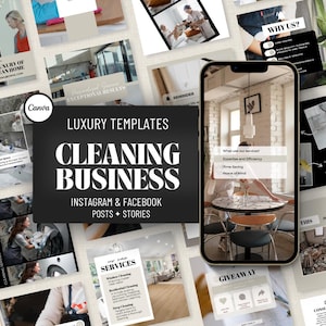 Cleaning Business Social Media, Editable Instagram and Facebook Posts for Professional Cleaner, Cleaning Service Marketing, Ready to Post