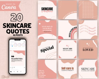 Skincare Quotes, Esthetician Quotes, Skincare Instagram, Esthetician Template, Skincare Template, Beauty Template, Skincare Social Media