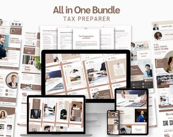 Tax Preparer Social Media Bundle: Instagram, Facebook Templates, Checklist, Forms, Flyers (Branding Starter kit for Tax Prep)