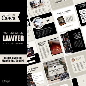 Lawyer Instagram Post Template, Social Media Marketing Template for Law Firm, Editable Attorney Marketing Template, Law Office Insta Posts