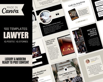 Lawyer Instagram Post Template, Social Media Marketing Template for Law Firm, Editable Attorney Marketing Template, Law Office Insta Posts