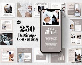 Plantilla de publicación de Instagram para consultores de negocios, publicaciones editables en redes sociales para consultores, marketing de consultoría empresarial, listas para publicar.