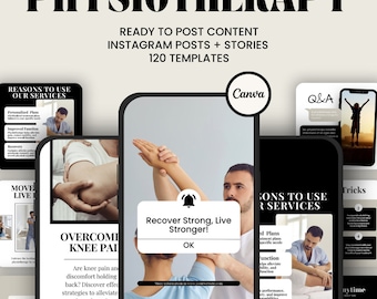 Modelo de postagem de fisioterapia para Instagram, modelo de marketing de mídia social para fisioterapeuta, modelo editável de marketing de fisioterapia