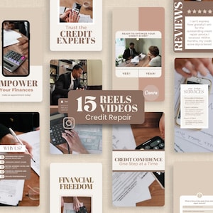 Credit Repair Instagram Reel Templates, Editable Social Media Videos For Credit Specialist Agency, Bookeeper Marketing, Tax Service Canva