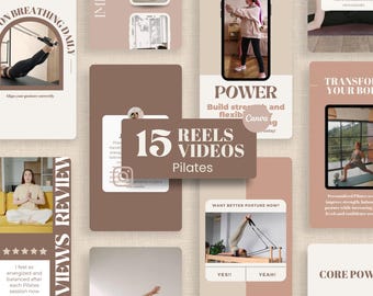 ピラティスInstagramリール＆TikTokテンプレート、ピラティスインストラクター向けソーシャルメディア動画（Canvaで編集可能なコンテンツ）