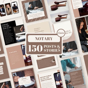 Notary Public Instagram Template, Editable Social Media Posts for Notary Business, Notary Marketing on Facebook and Instagram, Ready to Post