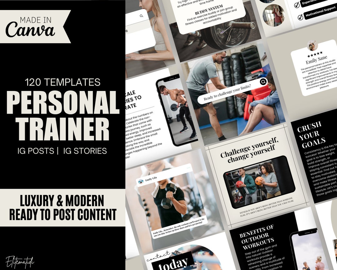 Personal Trainer Instagram Post Template Social Media - Etsy