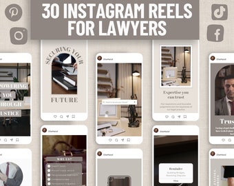Lawyer Reels Video Templates, Editable Law Firm Marketing Template for Attorney, Law Office Social Media Videos Made In Canva