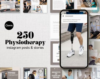 Modelos de fisioterapia para Instagram: postagens e histórias para mídias sociais (Canva)