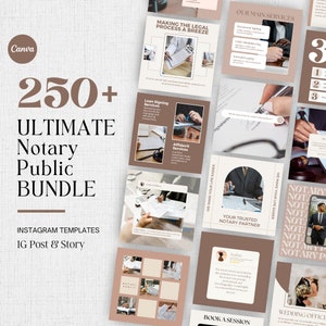 Notary Marketing, Notary Social Media, Notary Instagram Templates, Notary Public Posts, Notary Signing Agent, Notary Business Canva Template