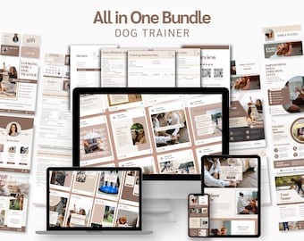 Dog Training All-in-One Bundle: Social Media Templates, Forms, Website and Flyers (Editable Instagram, Facebook, TikTok Templates)