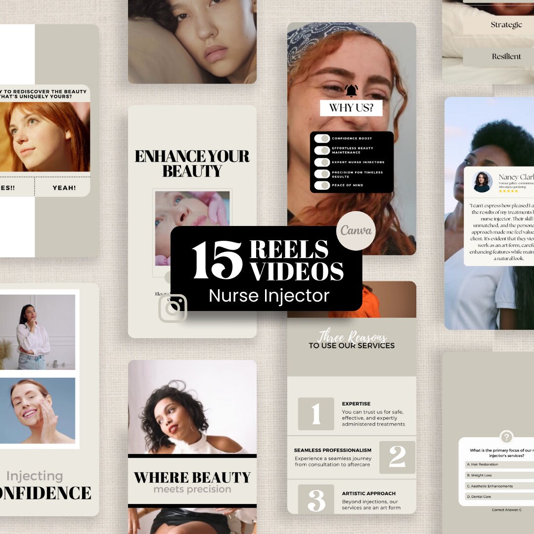 Nurse Injector Instagram Reels Template: Botox & Filler Marketing ...