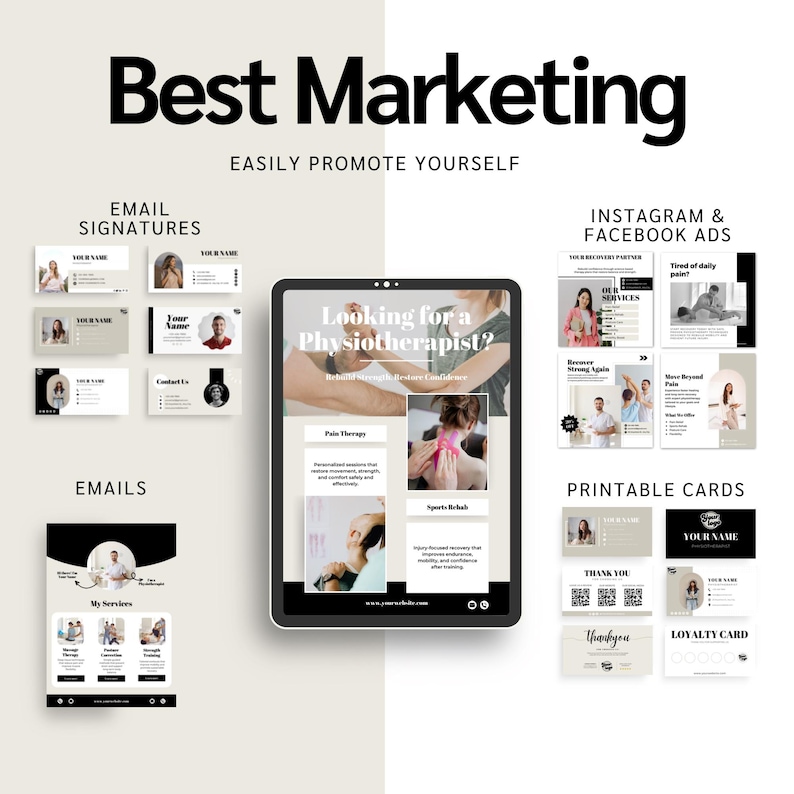 Physiotherapy Bundle: Social Media Templates, Flyers, Business Cards, Website, Reels (Editable Bundle for a Physiotherapist) image 8