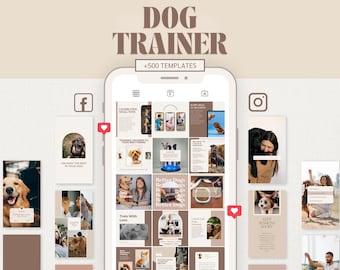 Dog Training Social Media Templates: Instagram & Facebook (Canva)