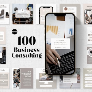 Business Consulting Instagram Post Template, Editable Social Media Posts for Business Coach, Company Development Marketing, Ready to Post