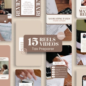 Tax Preparation Instagram Reel Templates, Editable Social Media Videos For Tax Preparer, Bookeeper Marketing, Tax Service Canva Templates