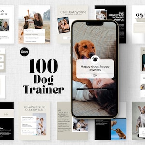 Editable Dog Training Business Template, Dog Training Instagram Post Template, Social Media Posts for Dog Trainer, Ready to Post Content