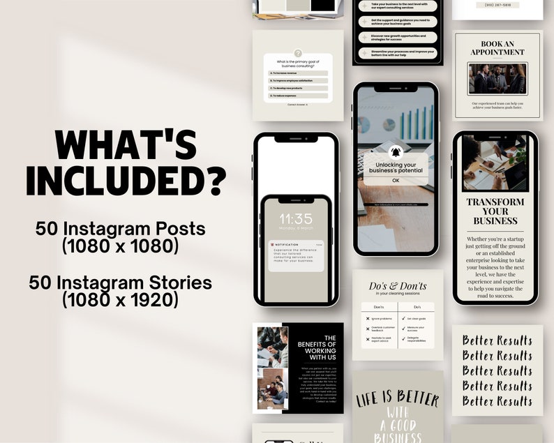 Editable Business Coach Instagram Post Template, Social Media Posts for ...