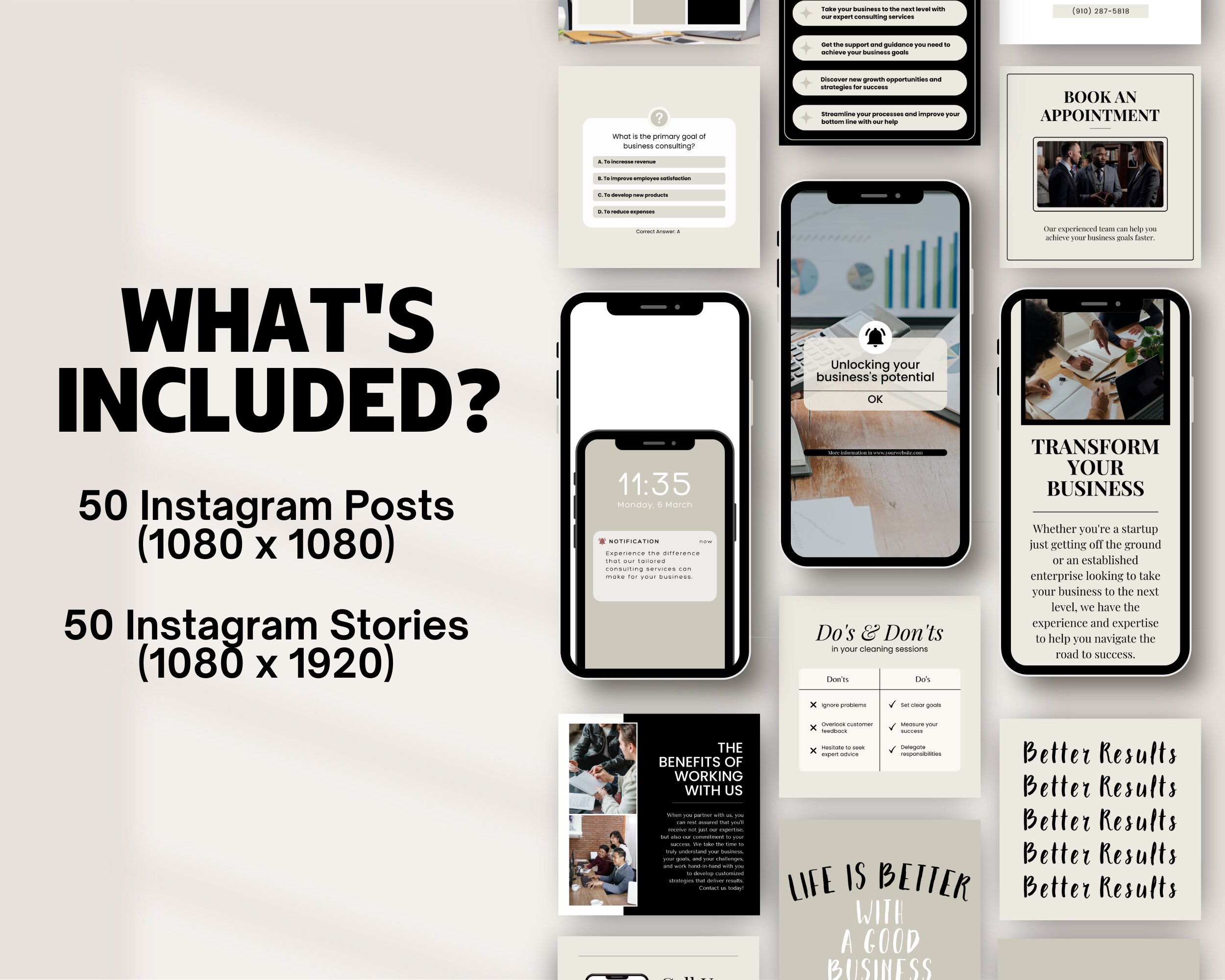Editable Business Coach Instagram Post Template, Social Media Posts for ...