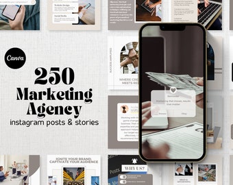 Instagram-Vorlagen für Marketingagenturen, bearbeitbare Insta-Posts für Social Media-Manager, Facebook-Inhalte für digitale Marketingagenturen