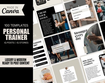 Szablon posta na Instagramie dla trenera personalnego, szablon marketingu w mediach społecznościowych dla trenera fitness, edytowalny marketing trenera zdrowia, gotowy do publikacji