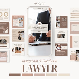 Attorney Social Media Templates, Easy to Edit Lawyer Instagram and Facebook Posts, Law Firm Marketing Content, Lawyer Instagram Stories