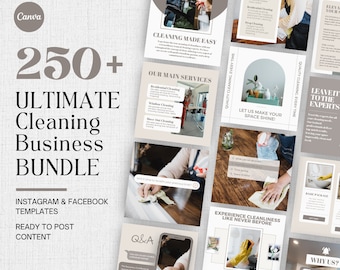 Cleaning Business Instagram Post Template, Editable Social Media Posts for Professional Cleaner, Cleaning Service Marketing, Ready to Post