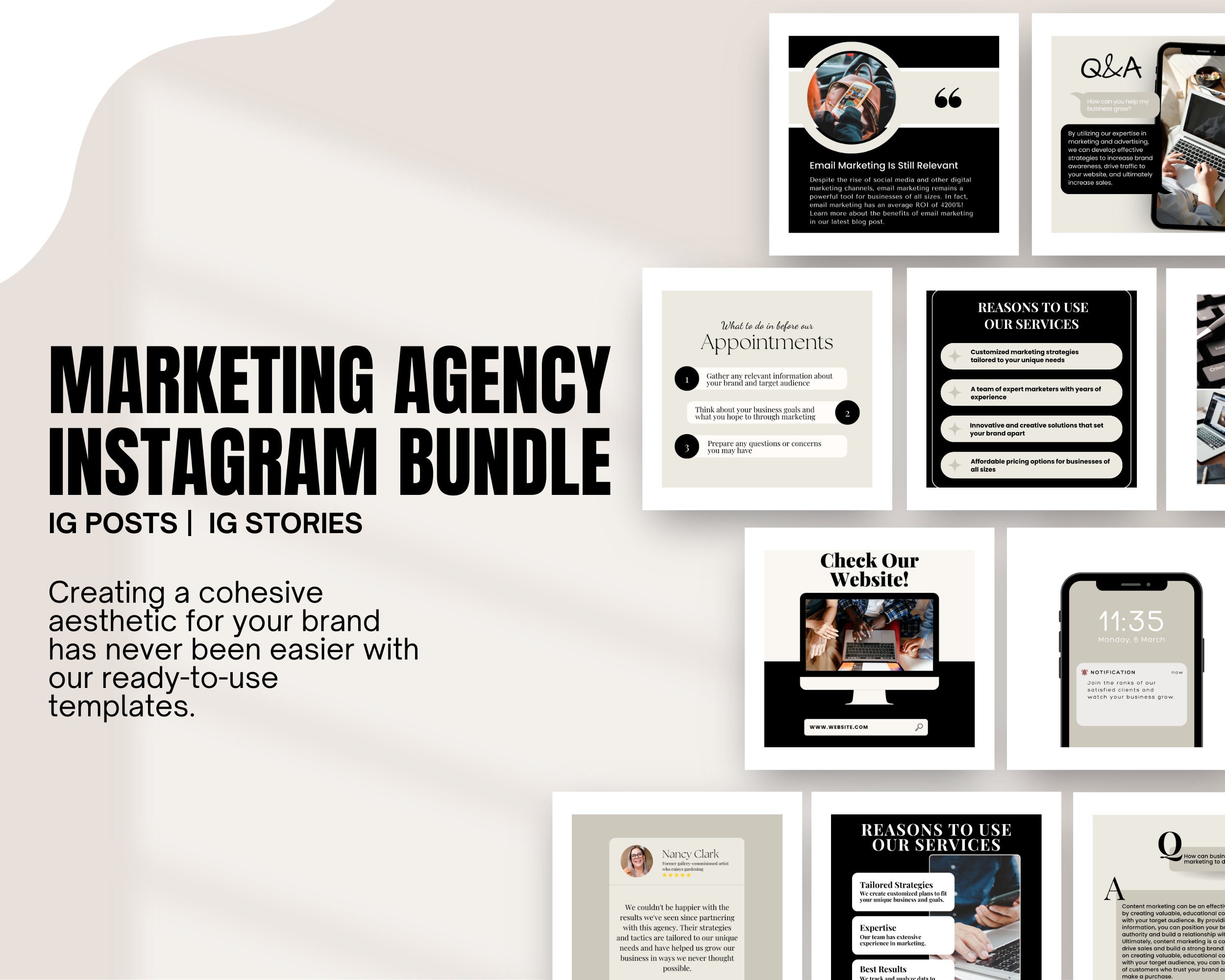 Marketing Agency Instagram Post Template Social Media Posts - Etsy