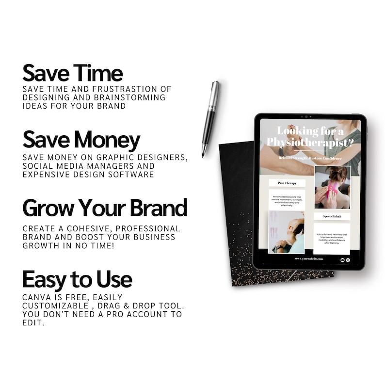 Physiotherapy Bundle: Social Media Templates, Flyers, Business Cards, Website, Reels (Editable Bundle for a Physiotherapist) image 2
