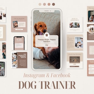 Dog Training Instagram Post Template, Social Media Posts for Dog Trainer, Dog Training Business Agency Template, Ready to Post Content