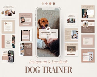 Dog Training Instagram Post Template, Social Media Posts for Dog Trainer, Dog Training Business Agency Template, Ready to Post Content
