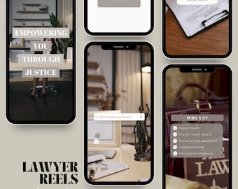 Law Firm Instagram Reels and TikTok Templates: Attorney Social Media Reels (Editable in Canva)