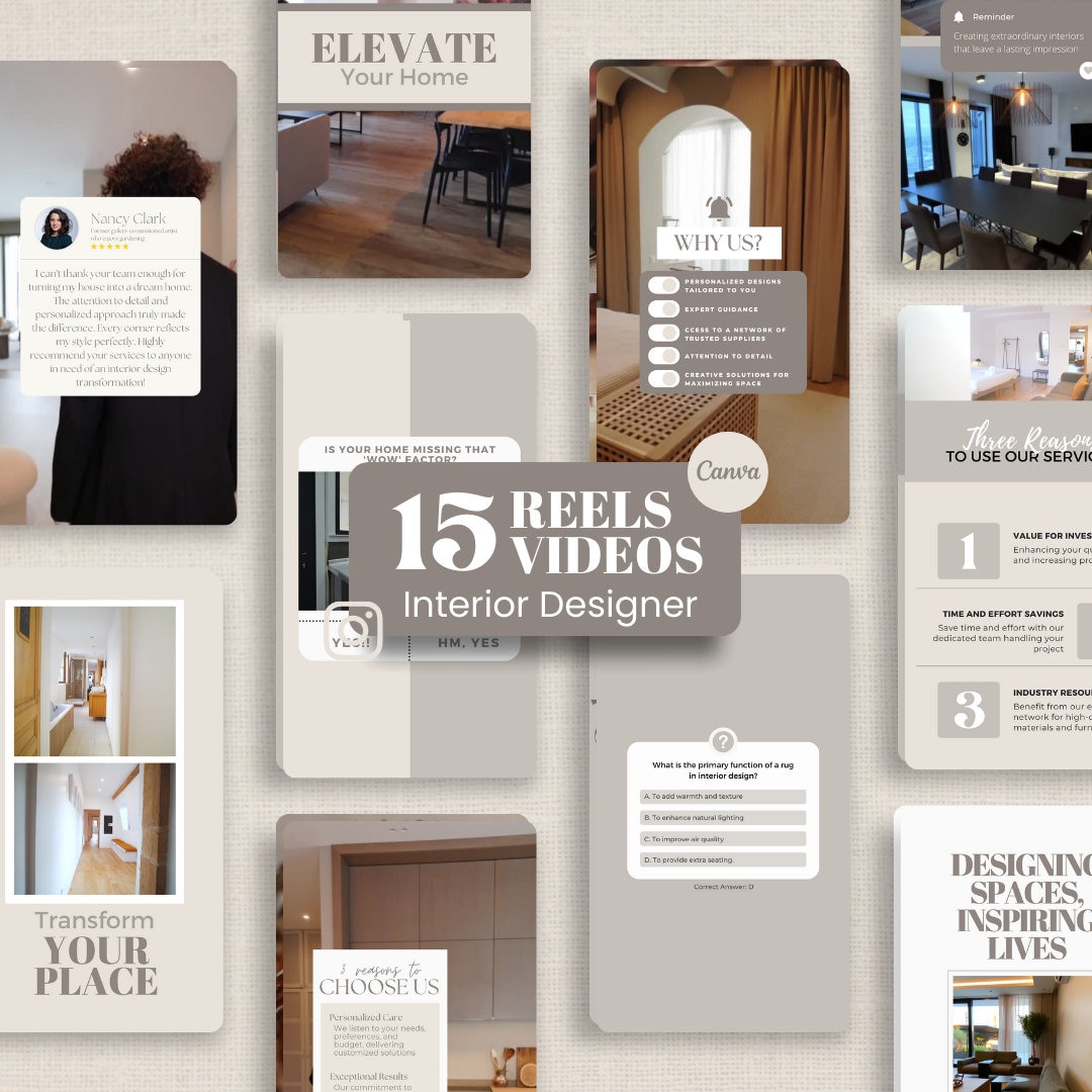 Interior Design Instagram Reels Templates: Social Media Marketing ...