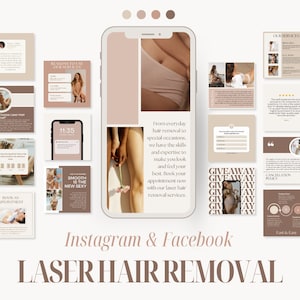 Laser Hair Removal Instagram, Hair Removal Posts, Beauty Instagram Template, Laser Technician Canva Templates, Laser Hair Removal Content