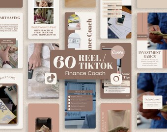 Financial Coach Instagram Reels & TikTok Templates, Aesthetic Social Media Videos for Finance Coach (Editable Content in Canva)