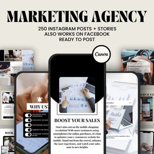 Marketing Agency Instagram Post Template, Editable Social Media Posts for Small Business, Digital Marketing Agency Template, Ready to Post