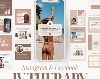 Iv Therapy Instagram, Iv Drip Instagram Template, Iv Hydration Therapy Editable Template, Iv Vitamin Therapy Business, Iv Drip Marketing