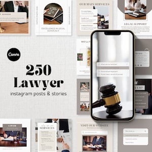 Lawyer Instagram Template, Editable Law Firm Marketing, Attorney Instagram Post Template, Social Media Marketing Template for Lawyers