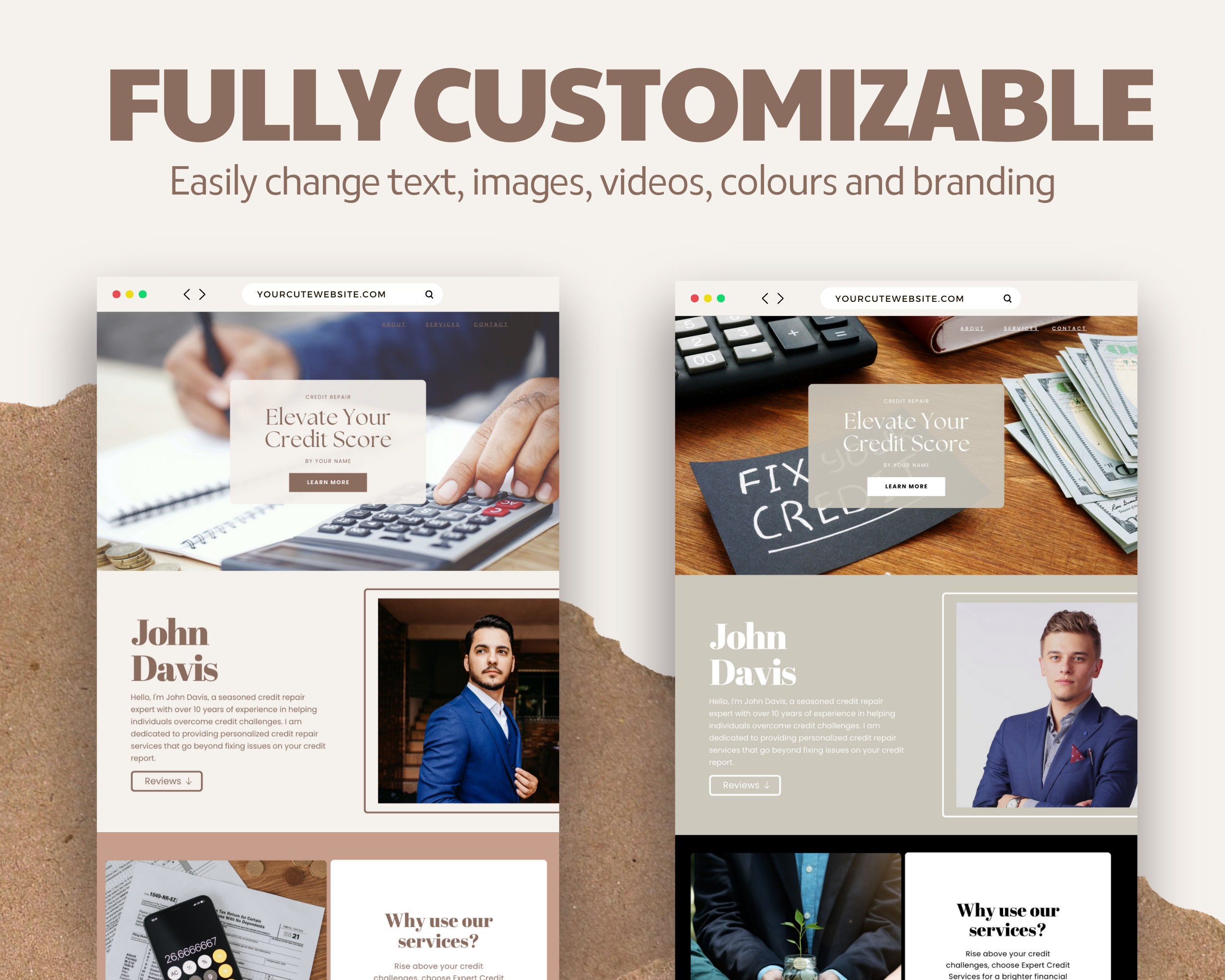 Credit Repair Website Template: Canva Landing Page Design - Etsy