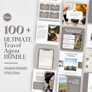 Travel Agent Instagram Template, Editable Social Media Posts For Travel Agency, Travel Agent Marketing Content, Ready to Post Content