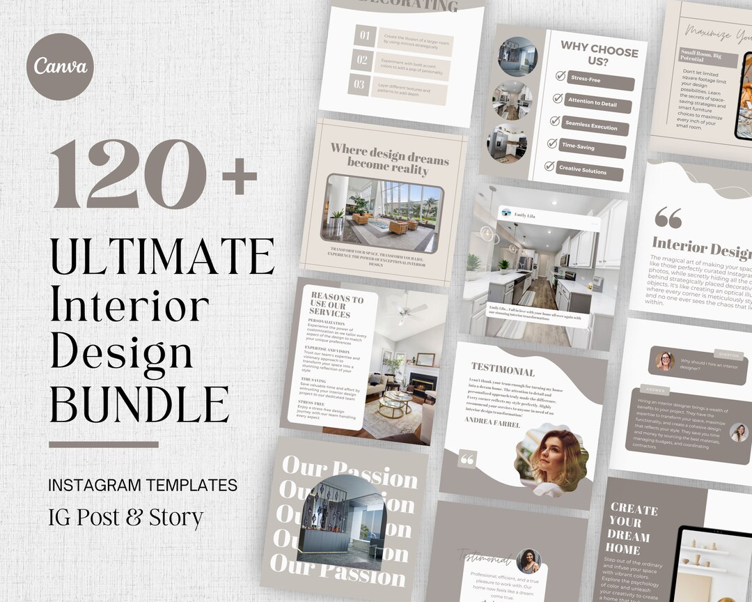 Interior Design Instagram Post Template, Social Media Marketing ...